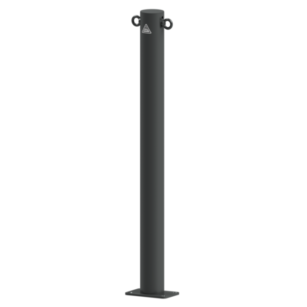 Ornamental bollard | Series 4074B | � 76 mm | stationary, to be fixed by plugswith base plate 100 x 150 mm | without lock | with 2 eyelets